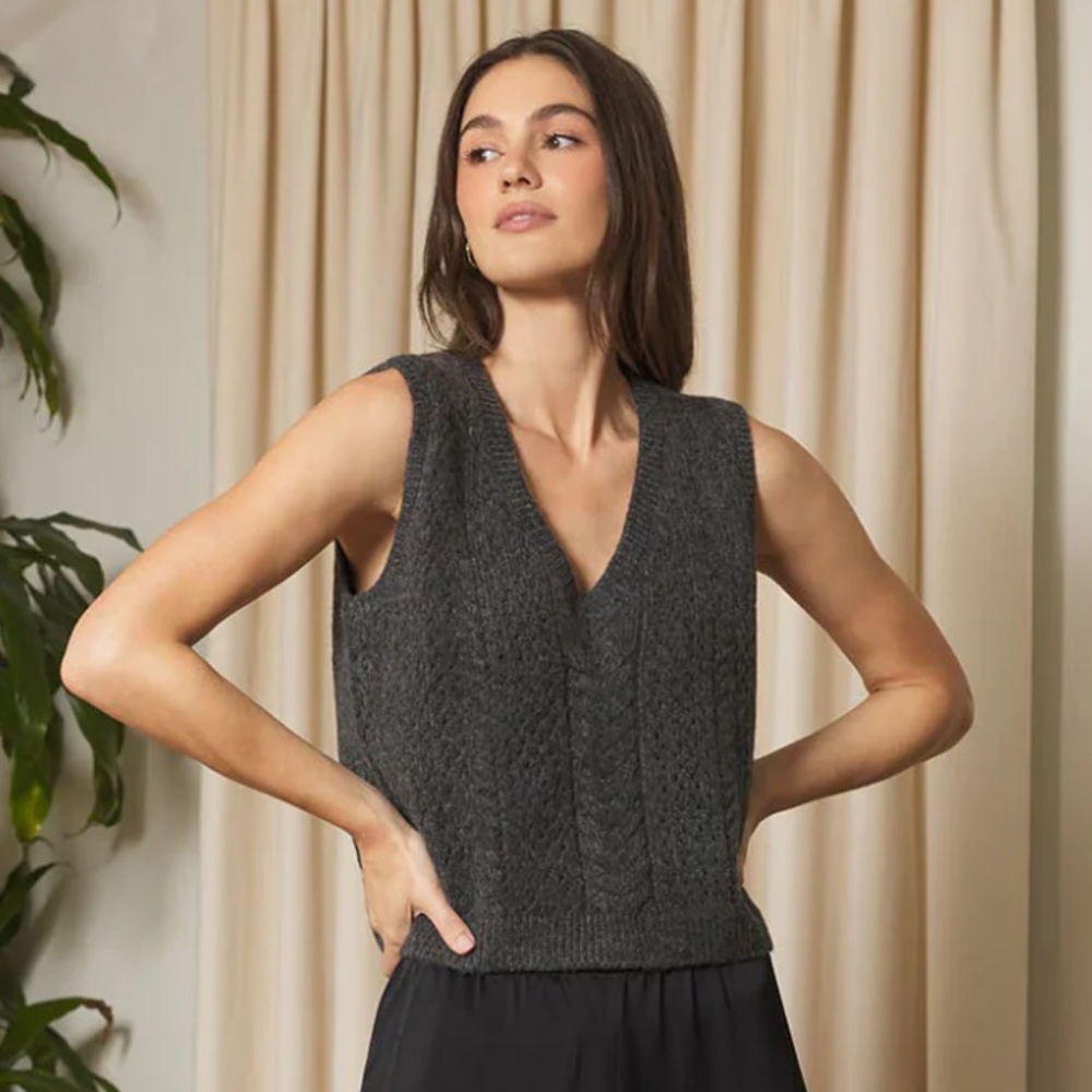 NWT Stitches + Stripes Loree Vest Cinder GRAY GREY